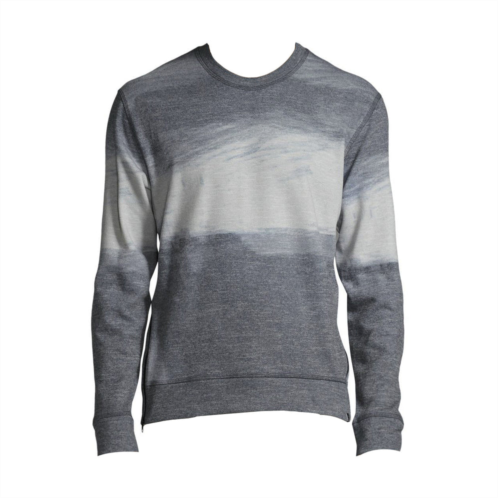 J Brand mens gray ombre print messer fleece sweatshirt sweater
