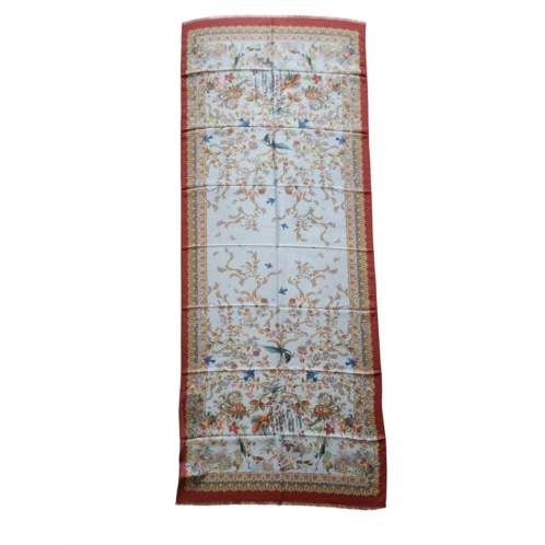ETRO womens paisley & floral print silk blend sheer scarf in multicolor