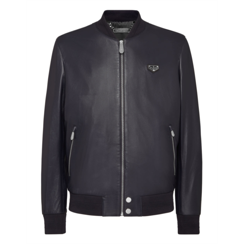 PHILIPP plein leather bomber ls iconic plein