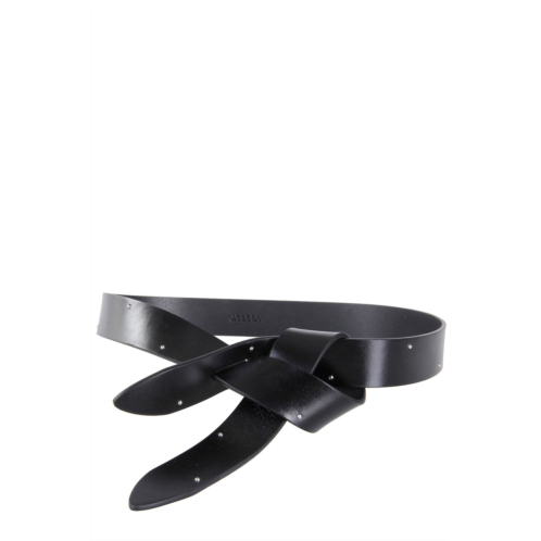 ISABEL MARANT interlocking closure black cow leather belt