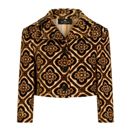 ETRO geometric-print cropped jacket