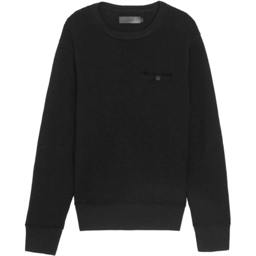 J Brand mens black coolidge wool crew neck sweater