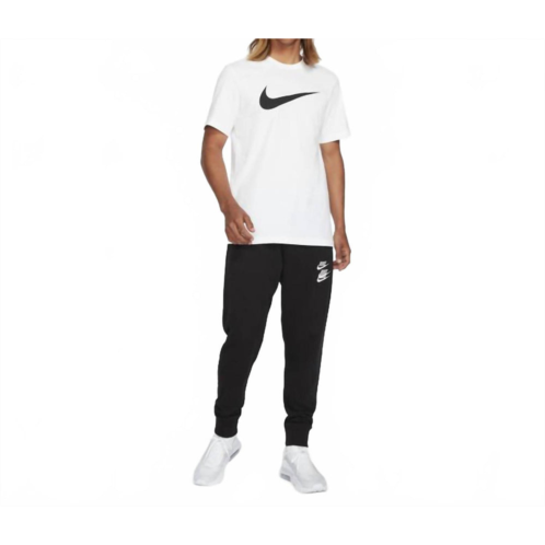 NIKE sportswear swoosh short sleeve tee in white/black