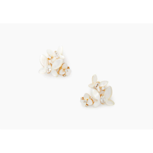 Kate Spade social butterfly cluster stud earrings in white multi 960
