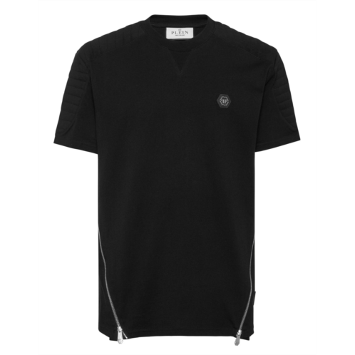 PHILIPP PLEIN padded sleeves round neck t-shirt hexagon