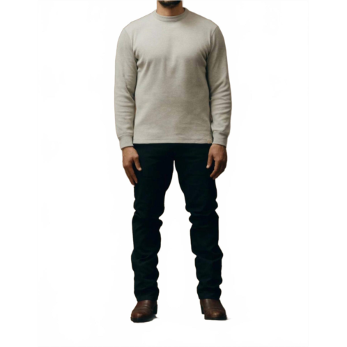 FILSON waffle knit thermal crewneck sweatshirt in light heather grey