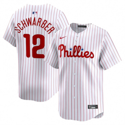 NIKE mens philadelphia phillies kyle schwarber home jersey in white/red