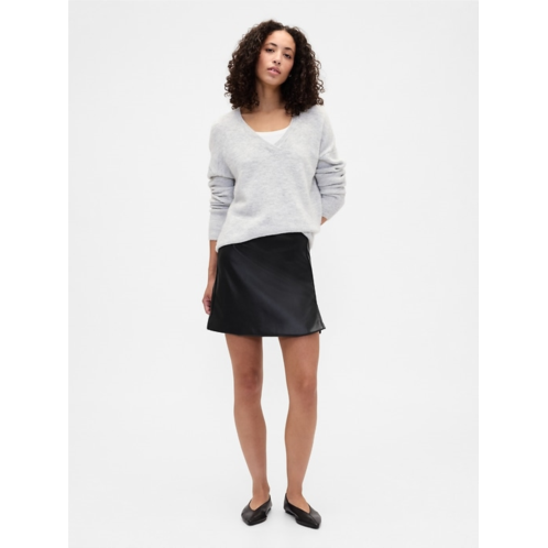 Gap Vegan-Leather Mini Skirt