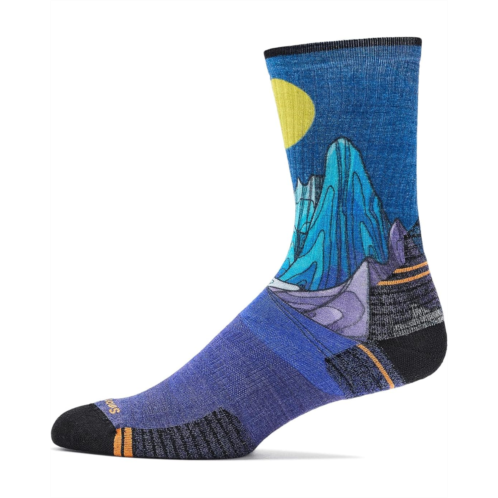 Mens Smartwool Hike Targeted Cushion Mountain Myth Print Crew Socks