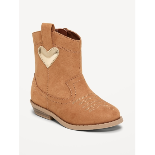 OldNavy Faux-Suede Side-Zip Western Boots for Toddler Girls