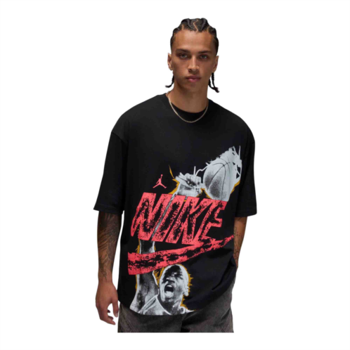 JORDAN mens reissue oversized t shirt_black/infrared 23