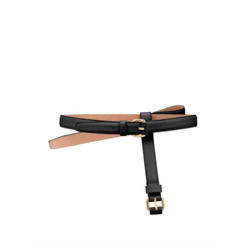 MOSCHINO sheepskin leather slim belt