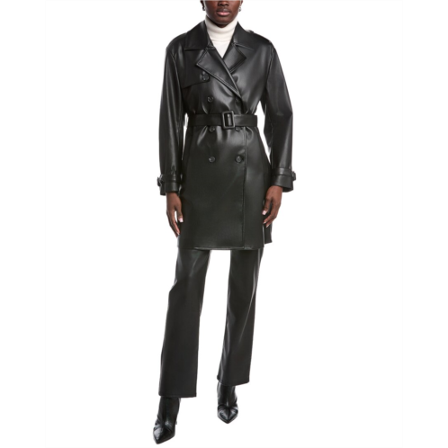 Kenneth Cole faux leather trench coat