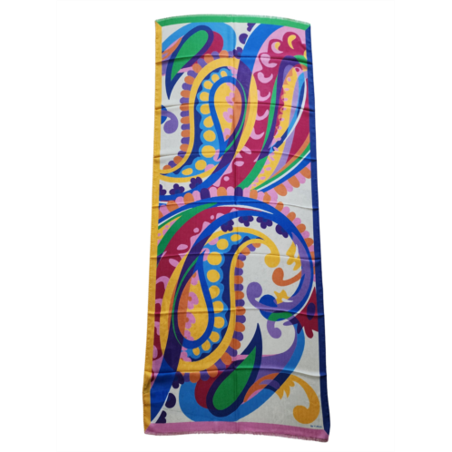 Etro womens paisley & floral print silk blend 70x170 sheer scarf