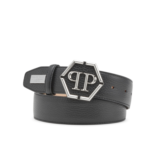 PHILIPP PLEIN leather belt hexagon