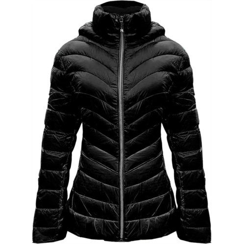 Michael Michael Kors womens down chevron packable jacket black