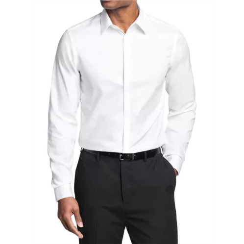 Calvin Klein mens dress shirt white cotton long sleeve slim fit fts226