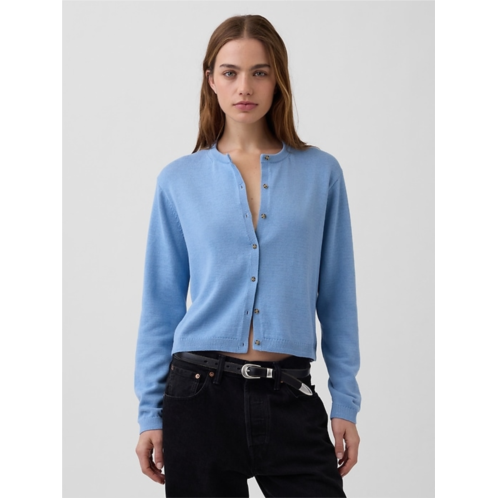 Gap 100% Cotton Relaxed Crop Cardigan Sweater