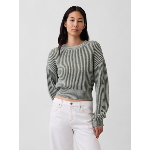 Gap 100% Cotton Barrel-Sleeve Crop Sweater