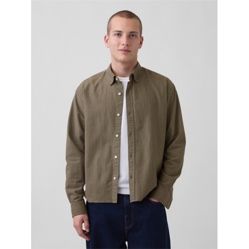 Gap Relaxed Crop Straight-Hem Oxford Shirt