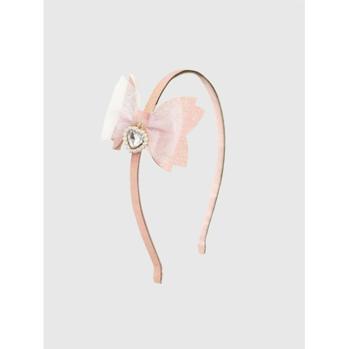 Gap Sweet Wink Heart Charm Glitter Bow Headband