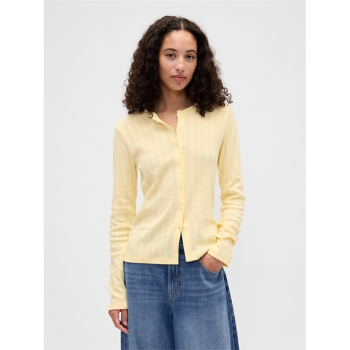 Gap Pointelle Button-Up Top