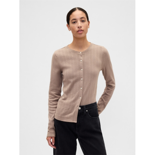 Gap Pointelle Button-Up Top