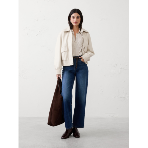 bananarepublic Vegan Leather Bomber Jacket