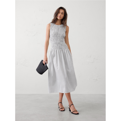 bananarepublic Seersucker Smocked Midi Dress
