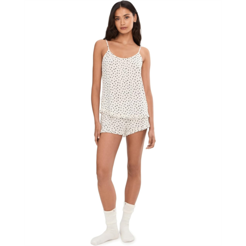 Womens Eberjey Gisele TENCEL Printed Modal Ruffle Cami & Shortie Short Set