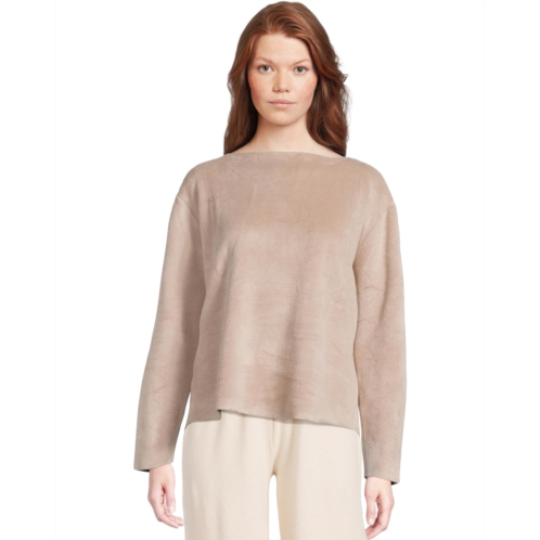 Eberjey Reversible Plush Raw Edge Pullover