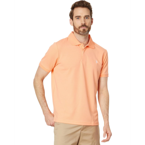 U.S. Polo ASSN. Poly Spandex Knit Solid Ottoman Short Sleeve Polo Shirt