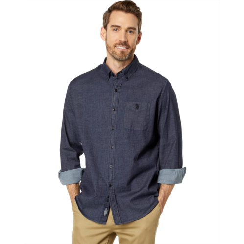 U.S. POLO ASSN. Long Sleeve Chambray Denim Woven Shirt