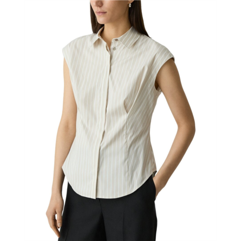 Theory cap sleeve cinch shirt