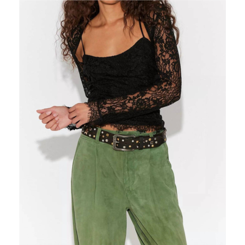 Free People paloma lace top in black