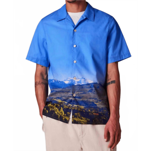 Paul Smith swiss alps print short-sleeve shirt in blue