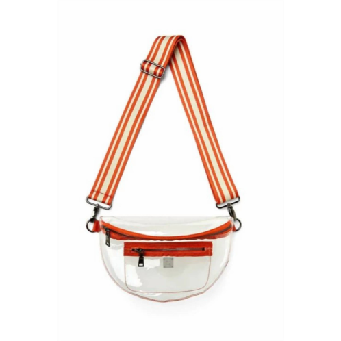 THINK ROYLN womens convertible stadium bag in clear / burnt orange