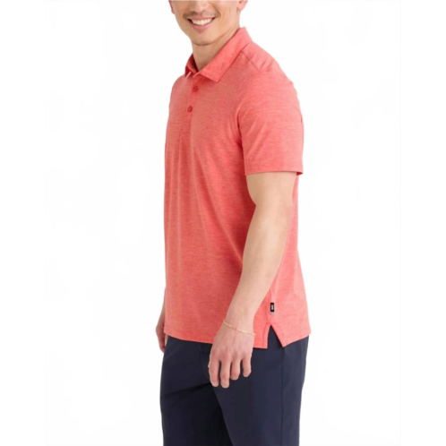 SAXX droptemp all day cooling polo in coral red heather