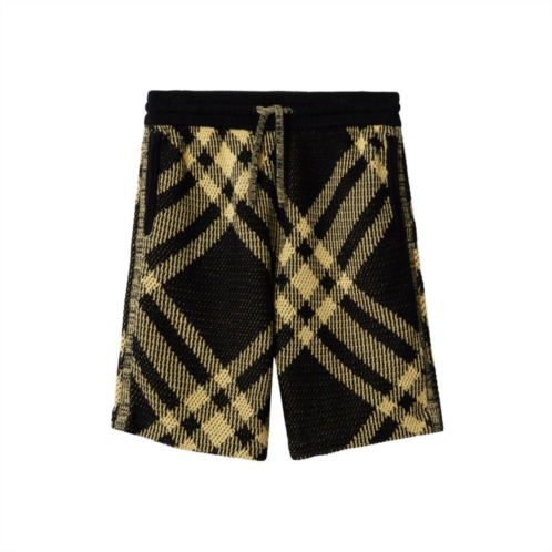 Burberry kids check pattern drawstring knitted shorts