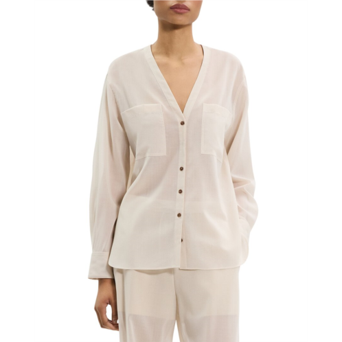 Theory sheer lightweight wool shirt