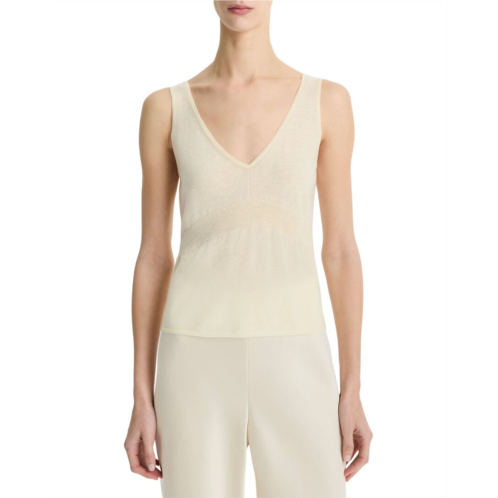 Vince wool-blend ribbed v-neck tank