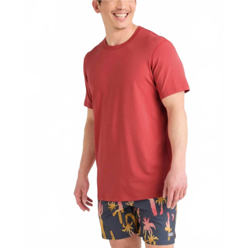 SAXX mens droptemp cooling cotton tee in mineral red