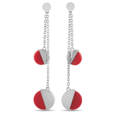 Calvin Klein spicy stainless steel red coral drop earrings