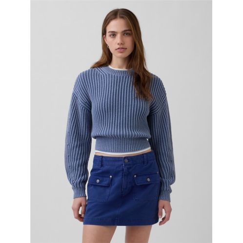 Gap 100% Cotton Barrel-Sleeve Crop Sweater