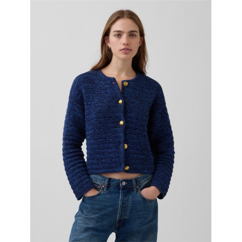Gap 100% Cotton Textured Sweater Jacket