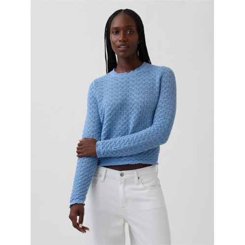 Gap 100% Cotton Pointelle Crop Sweater