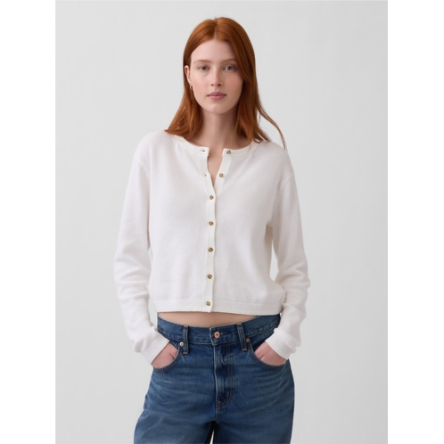 Gap 100% Cotton Relaxed Crop Cardigan Sweater