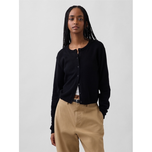 Gap 100% Cotton Relaxed Crop Cardigan Sweater
