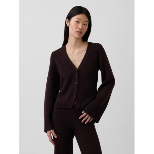 Gap Cotton-Blend Relaxed V-Neck Cardigan Sweater