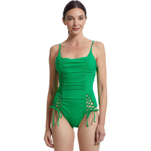 BECCA Color Code Paula Rouched Square Neck One Piece